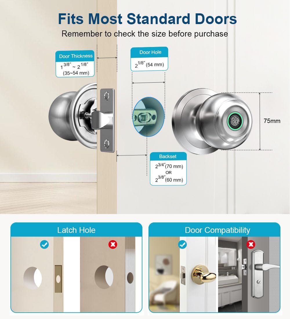 Smart Fingerprint Door Knob