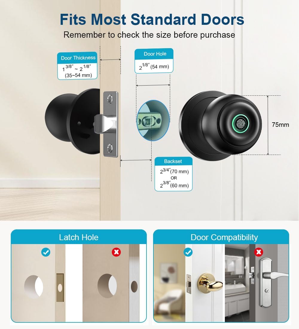 Smart Fingerprint Door Knob
